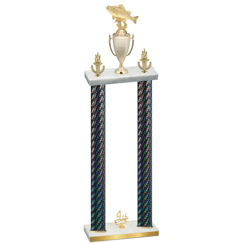 Double Black Carbon Fiber Fourth Place Fishing Trophy