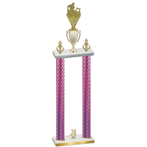 Double Pink Carbon Fiber Year Rugby Trophy