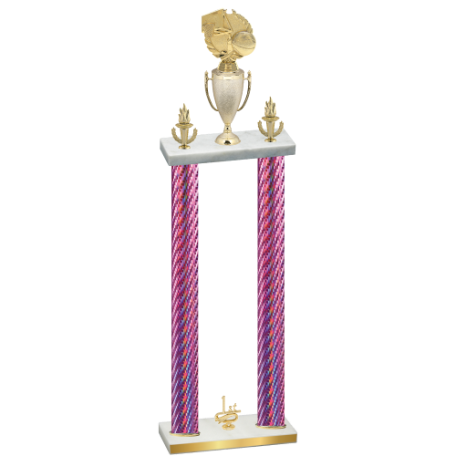 Double Pink Carbon Fiber First Place Basketball Trophy