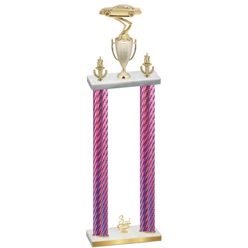 Double Pink Carbon Fiber Third Place Cars Trophy