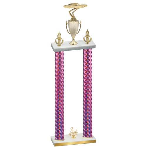 Double Pink Carbon Fiber Third Place Cars Trophy