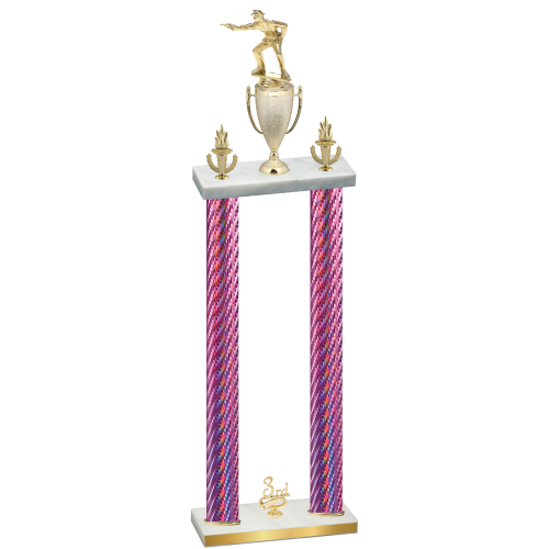 Double Pink Carbon Fiber Third Place Shooter Trophy