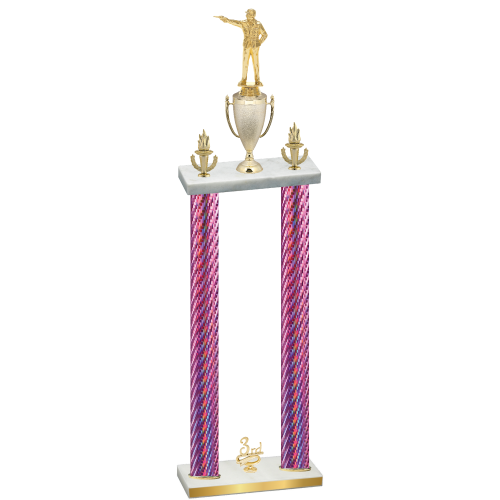 Double Pink Carbon Fiber Third Place Shooter Trophy