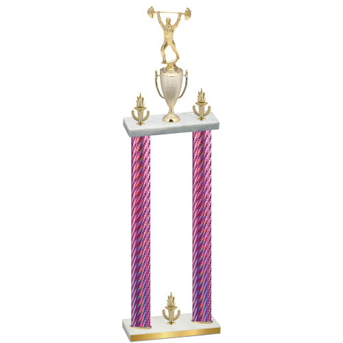 Double Pink Carbon Fiber Victory Weights Trophy