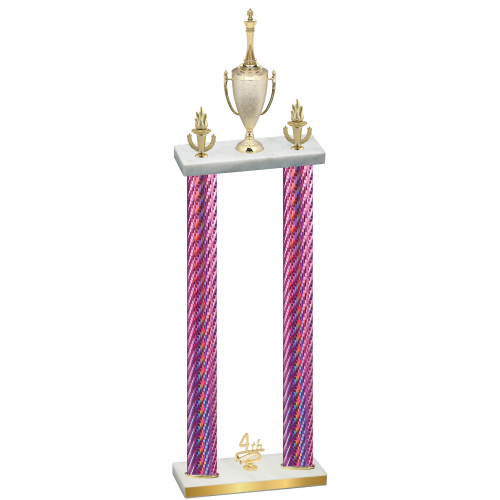 Double Pink Carbon Fiber Fourth Place Chess Trophy