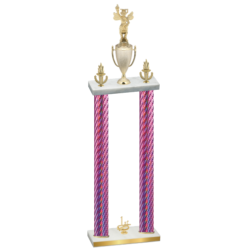 Double Pink Carbon Fiber First Place Academics Trophy