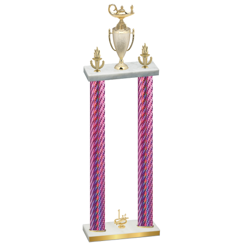 Double Pink Carbon Fiber First Place Academics Trophy