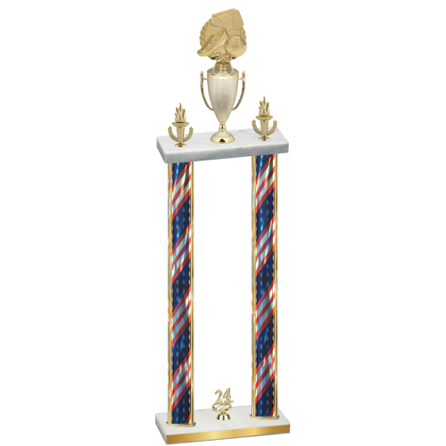 Double Flag USA Year Soccer Trophy