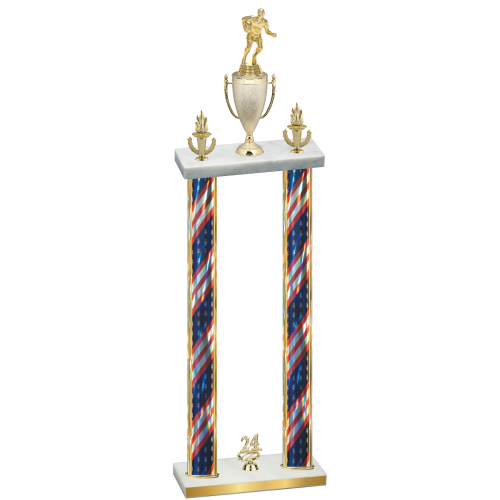 Double Flag USA Year Rugby Trophy