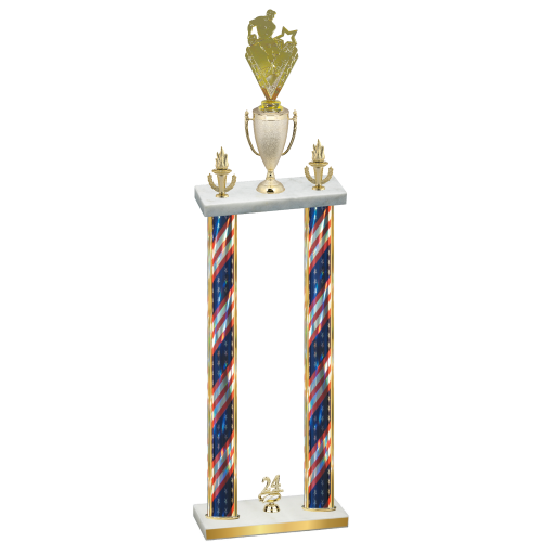 Double Flag USA Year Rugby Trophy