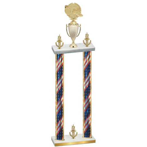 Double Flag USA Victory Running Trophy