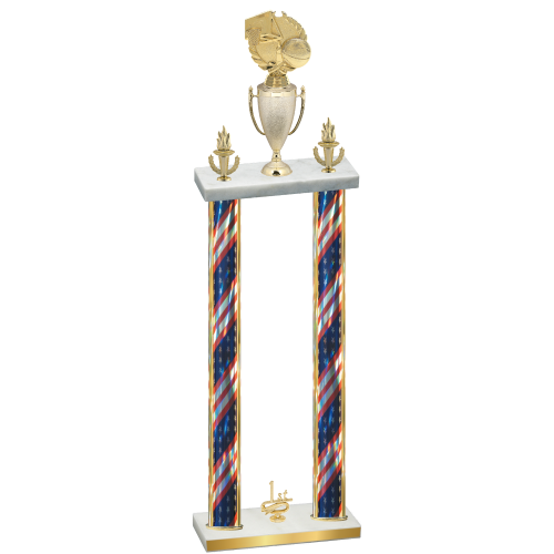 Double Flag USA First Place Basketball Trophy