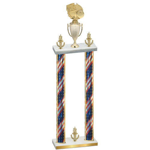 Double Flag USA Victory Basketball Trophy