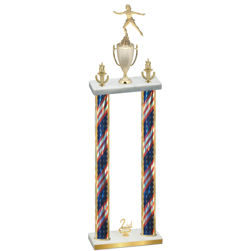Double Flag USA Second Place Skater Trophy