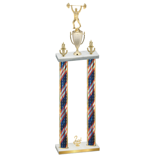Double Flag USA Second Place Weights Trophy