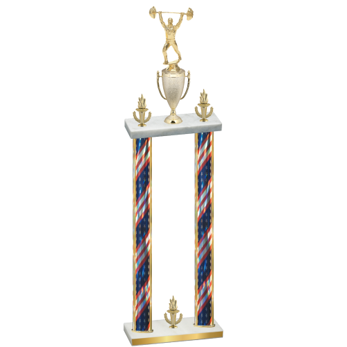 Double Flag USA Victory Weights Trophy