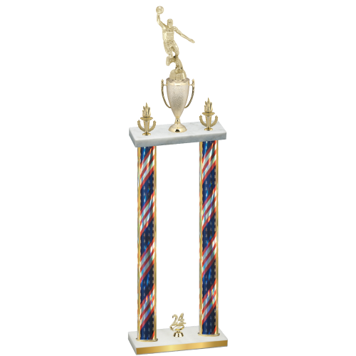 Double Flag USA Year Basketball Trophy