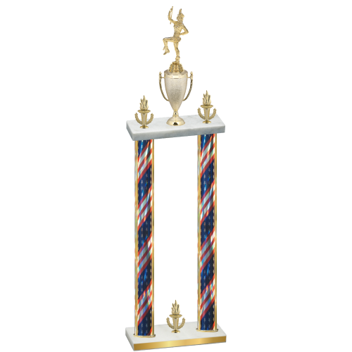 Double Flag USA Victory Majorette Trophy