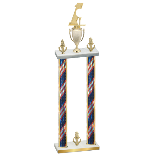 Double Flag USA Victory Golf Trophy
