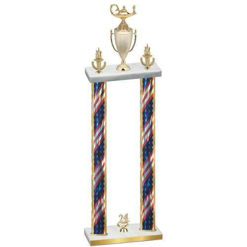 Double Flag USA Year Academics Trophy
