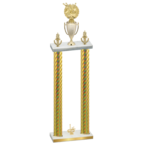 Double Gold Carbon Fiber First Place Bowling Trophy