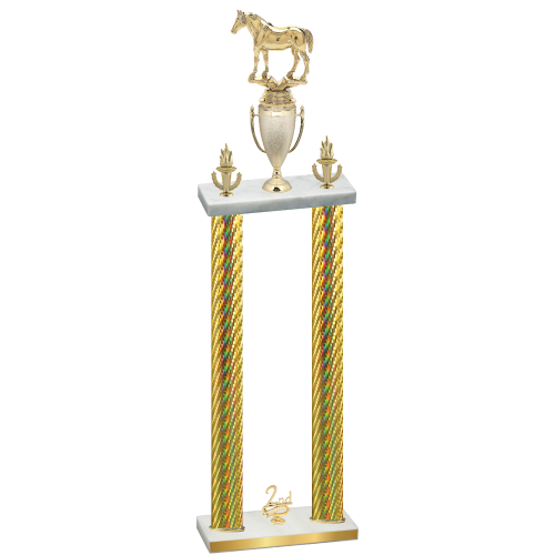 Double Gold Carbon Fiber Second Place Horses Trophy
