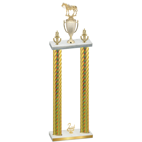 Double Gold Carbon Fiber Second Place Horses Trophy