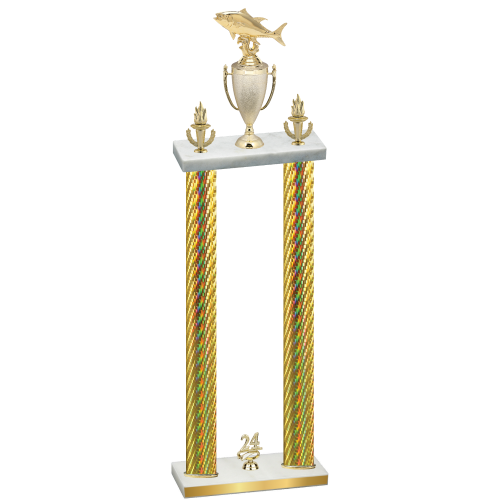 Double Gold Carbon Fiber Year Fishing Trophy