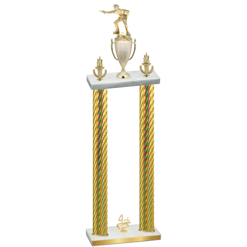 Double Gold Carbon Fiber Fourth Place Shooter Trophy