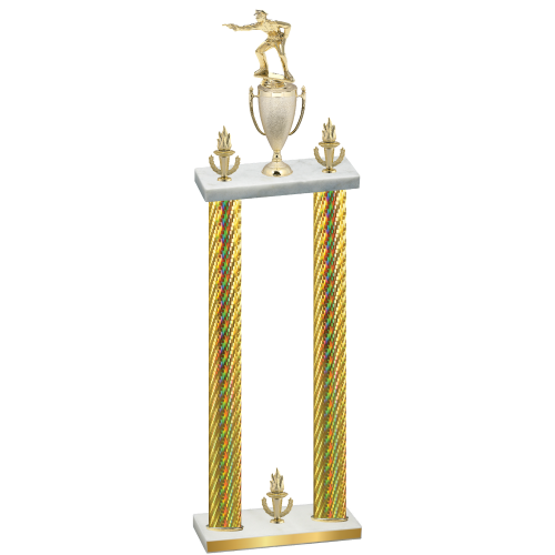 Double Gold Carbon Fiber Victory Shooter Trophy