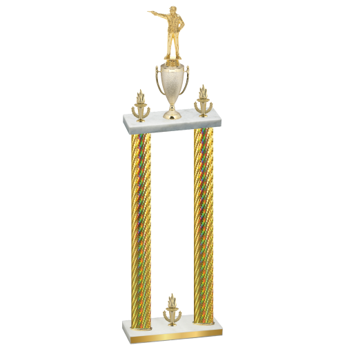Double Gold Carbon Fiber Victory Shooter Trophy