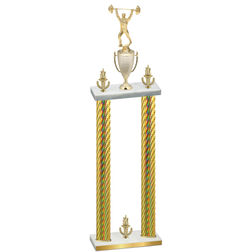 Double Gold Carbon Fiber Victory Weights Trophy