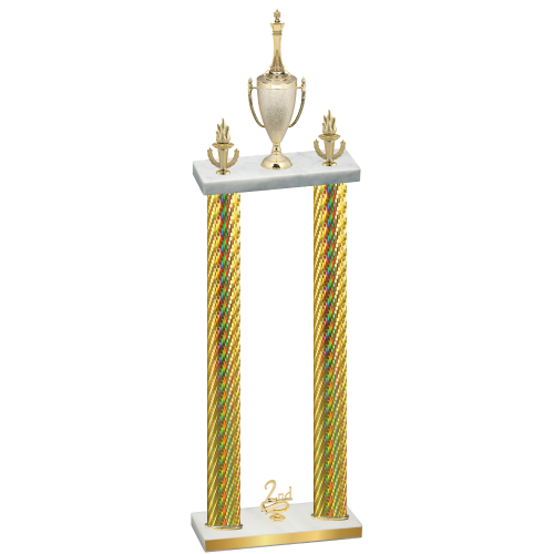 Double Gold Carbon Fiber Second Place Chess Trophy