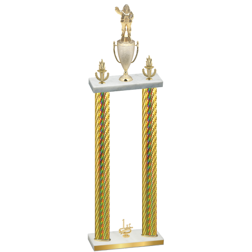 Double Gold Carbon Fiber First Place Holiday Trophy