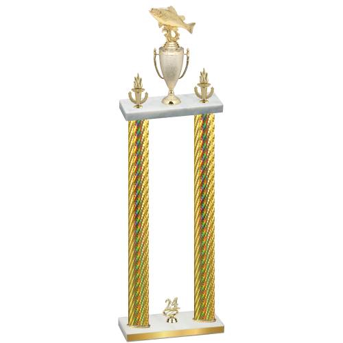 Double Gold Carbon Fiber Year Fishing Trophy