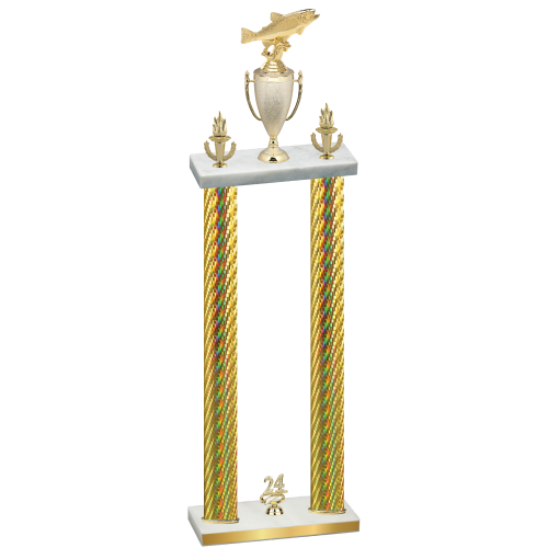 Double Gold Carbon Fiber Year Fishing Trophy