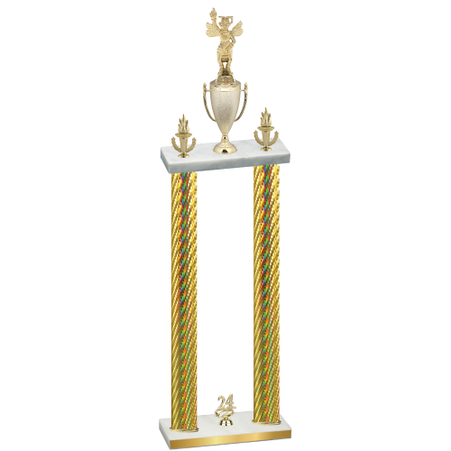 Double Gold Carbon Fiber Year Academics Trophy