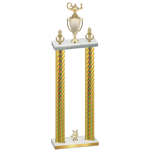 Double Gold Carbon Fiber Year Academics Trophy