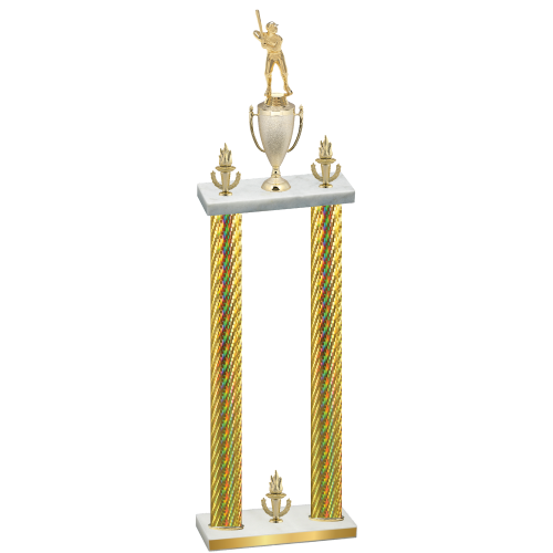 Double Gold Carbon Fiber Victory Baseball Trophy