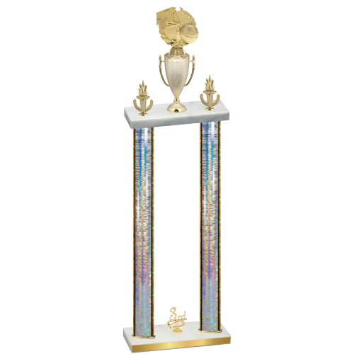 Double Silver Glacier Third Place Basketball Trophy