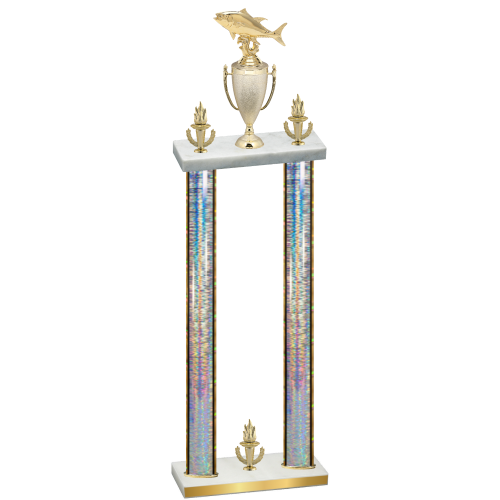 Double Silver Glacier Victory Fishing Trophy