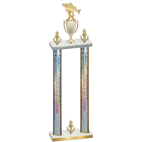 Double Silver Glacier Victory Fishing Trophy