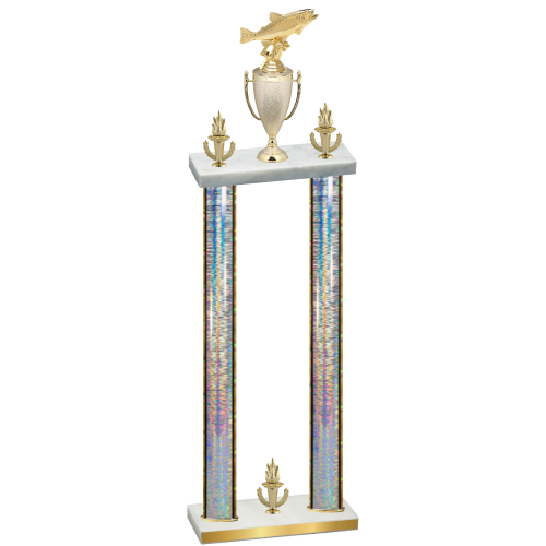 Double Silver Glacier Victory Fishing Trophy