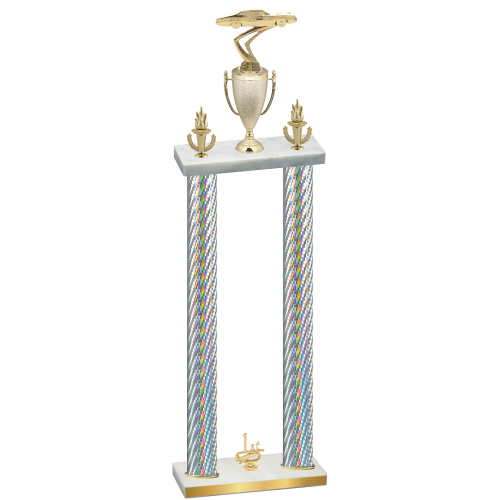Double Silver Carbon Fiber First Place Cars Trophy