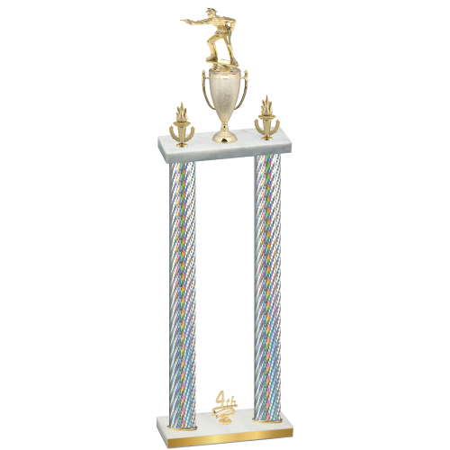Double Silver Carbon Fiber Fourth Place Shooter Trophy