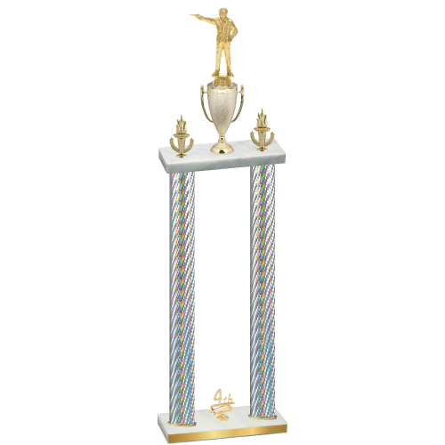 Double Silver Carbon Fiber Fourth Place Shooter Trophy