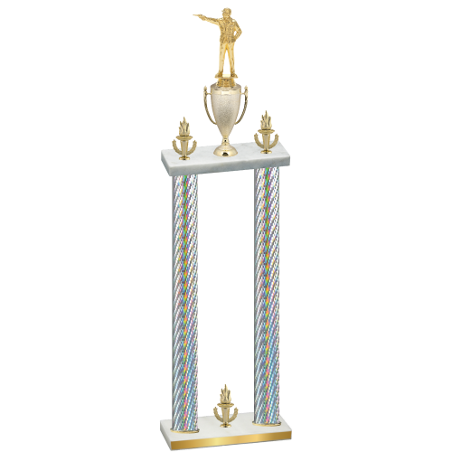Double Silver Carbon Fiber Victory Shooter Trophy
