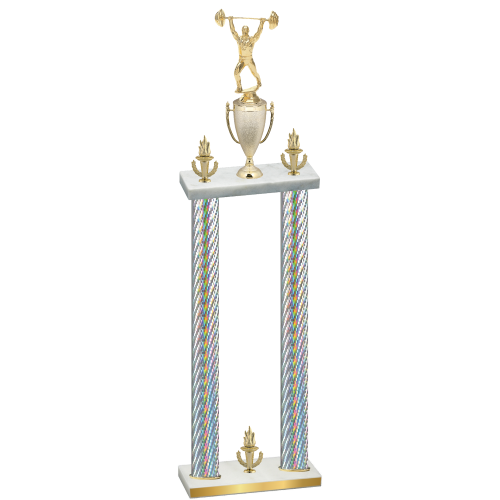 Double Silver Carbon Fiber Victory Weights Trophy