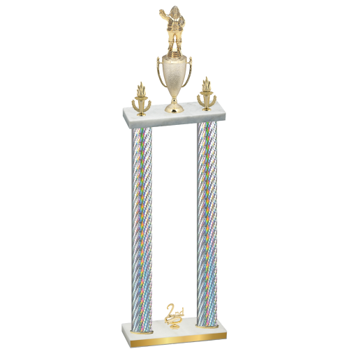 Double Silver Carbon Fiber Second Place Holiday Trophy