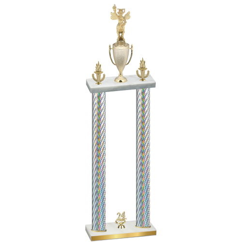 Double Silver Carbon Fiber Year Academics Trophy